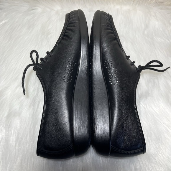 SAS Siesta Lace Up Loafers Women's Sz 10.5 M Black Leather Comfort Tie - Picture 7 of 11